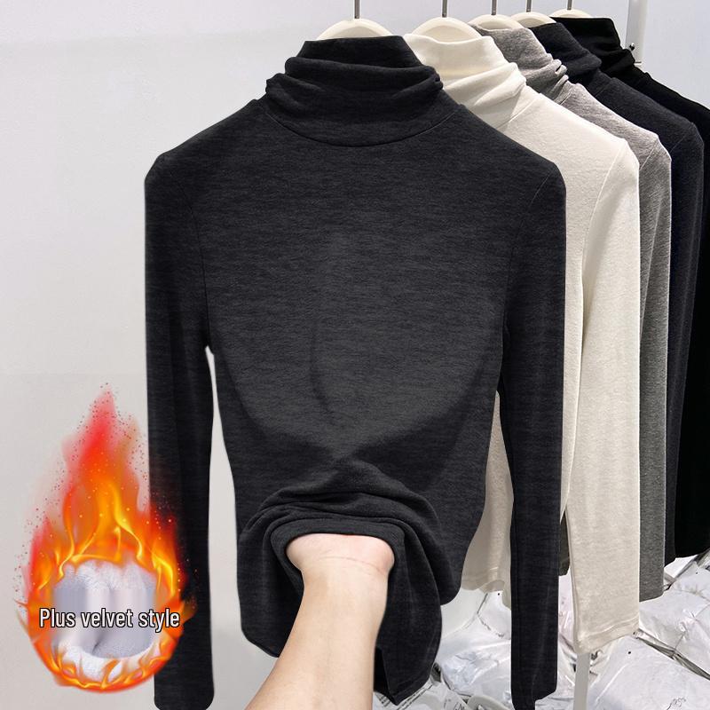 2025 Women's Plush High Neck Thick Winter Slim Fit Long Sleeve Base Layer Top