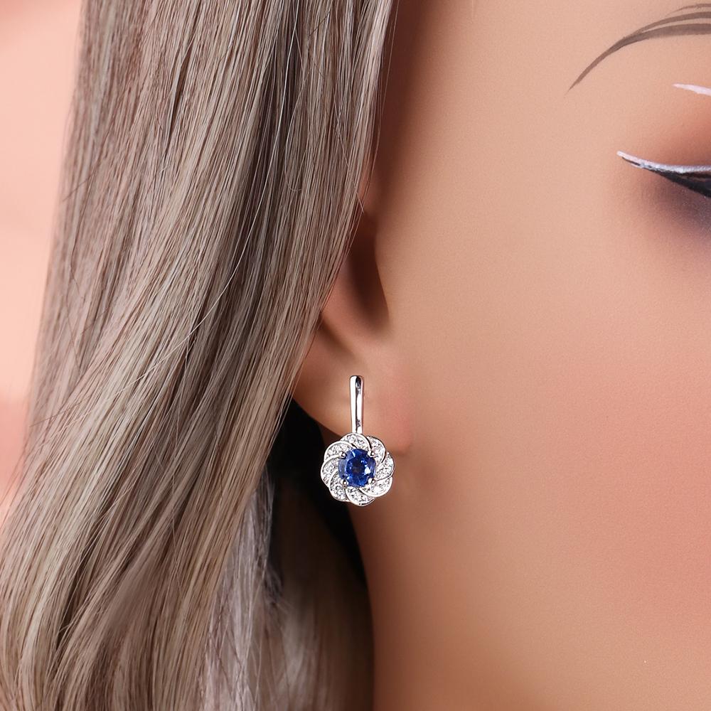 Návrh ve tvaru květu prsten náušnice přívěsek náhrdelník přírodní kyanit 925 Sterlingové stříbro jemná šperková sada pro ženy Dárky k narozeninám