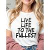 European Size No Background Motivational Message Simple Style for Women Summer Short-sleeved Printed T-shirt