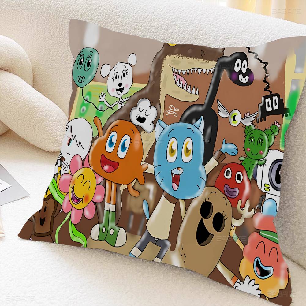 Amazing World of Gumball Personalized Pillow Dust Cover Bedroom Kids Party Decoration Pillowcase Birthday Children Gift