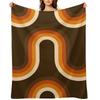 70s Pattern Orange and Brown Waves Throw Blanket manga warm for winter Fashion Sofas Sofa Quilt Blankets
