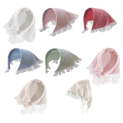 Wygodna oddychająca tkanina Koronkowa bandana Chusta na głowę dla kobiet Francuska zintegrowana opaska na głowę Pasterka Dekoracja włosów