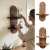 Oval Threaded Wooden Wall Shelves Natural Artistic Wooden Stand Wall Mounted Shelf  Living Room