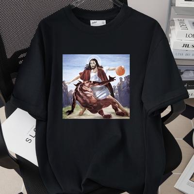 Funny Finger Turn Basketball T Shirt Christian Women Unisex Religious Easter Print Cotton Tshirt Ropa Mujer Classic Tees Tops