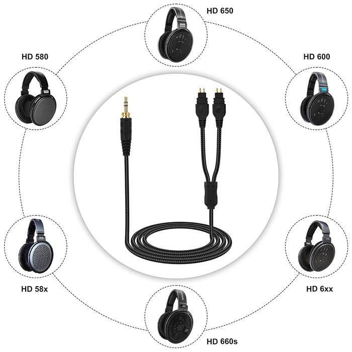 [Sennheiser] HD 600 Cable – 3.5mm To 6.35mm, 200cm Black