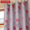 1 szt. 70-80% Zaciemniające Różowe Krótkie Zasłony do Pokoju Dziewczynki z Kreskówkowym Nadrukiem do Sypialni Salonu Dekoracja Domu Seria Nuan