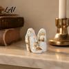 Winter Holiday Window Decorations Mini Resin Nativity Figurine for Christmas Desktop Decor Holy Family Manger Small Religious Ornaments Scene