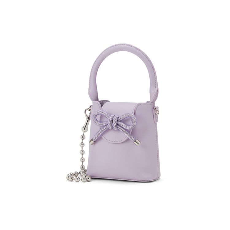 Charles & Keith Mini Bow Leather Handbag Crossbody Bag Women handbags Lilac Nude SL2-50270968