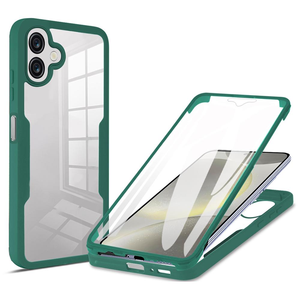 

For Samsung Galaxy A06 4G Case Acrylic+TPU Clear Phone Cover with PET Screen Film Green