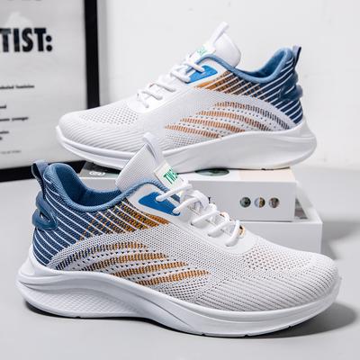 2024 New Casual Men's Shoes Flying Woven Mesh Lightweight Fashion Single Shoes Hollow Simple Men's Sports Shoes