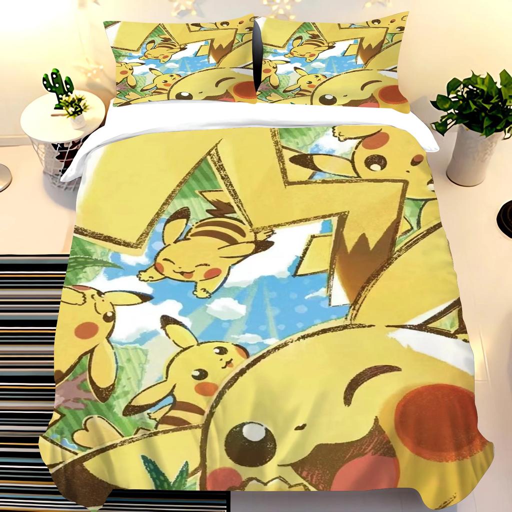 Electric Mouse Bedding Set Children'S Bedding Set Squirtle Quilt Duvet Cover King Size Twin Covers Children Printed 100% Polyest