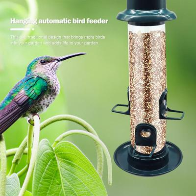 Wildvogelfutterspender für den Außenbereich Hängend Eichhörnchensicher Röhre Vogelfutterspender Kunststoff Finken Futterspender für Außen Garten Hof Dekoration