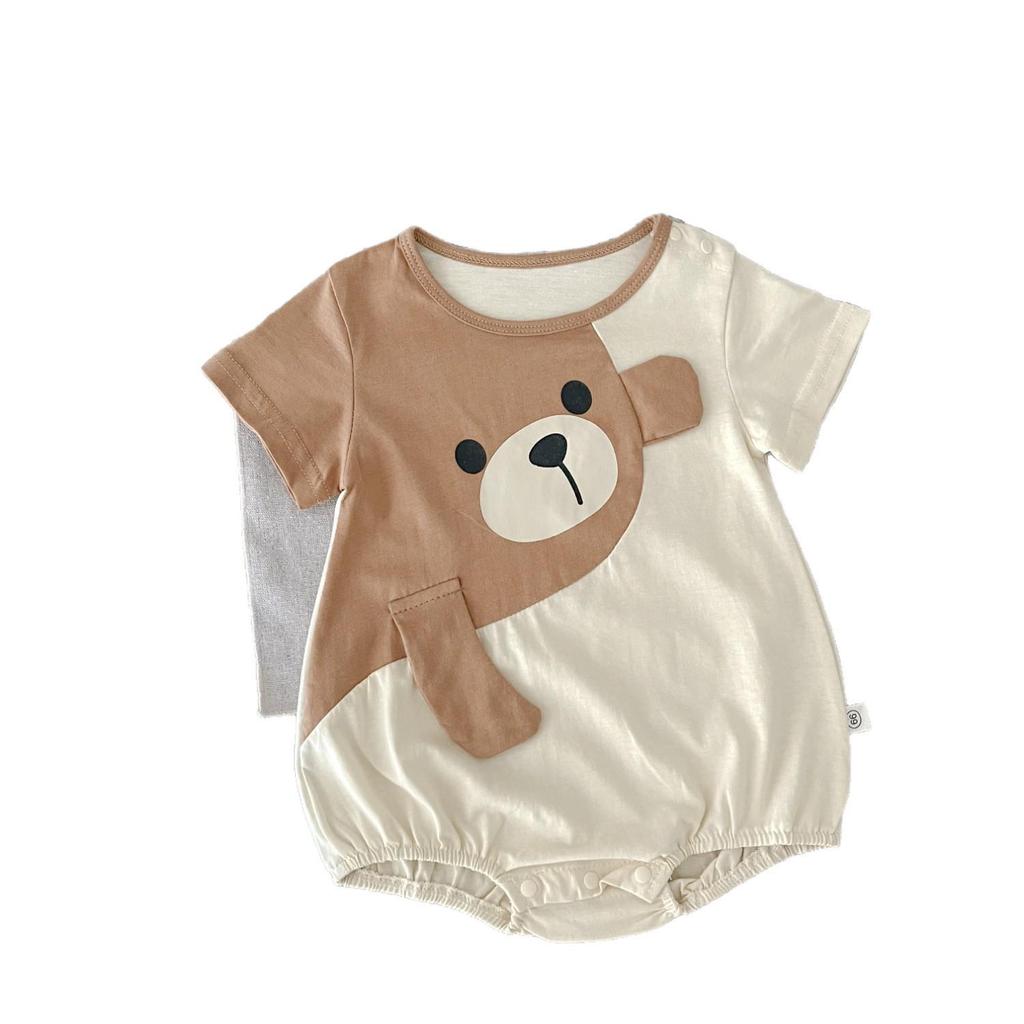 Korean Style Cartoon Baby Romper - Cute Summer Short Sleeve Jumpsuit for Newborns