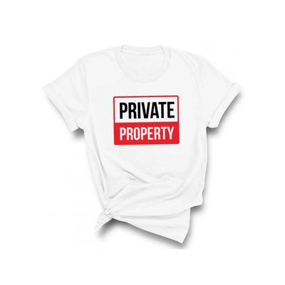 PRIVATE PROPERTY Letters Print T-Shirt Sexy Female Tshirt Kawaii Clothes Plus Size Fashion Women Shirts Top Tee Oversized