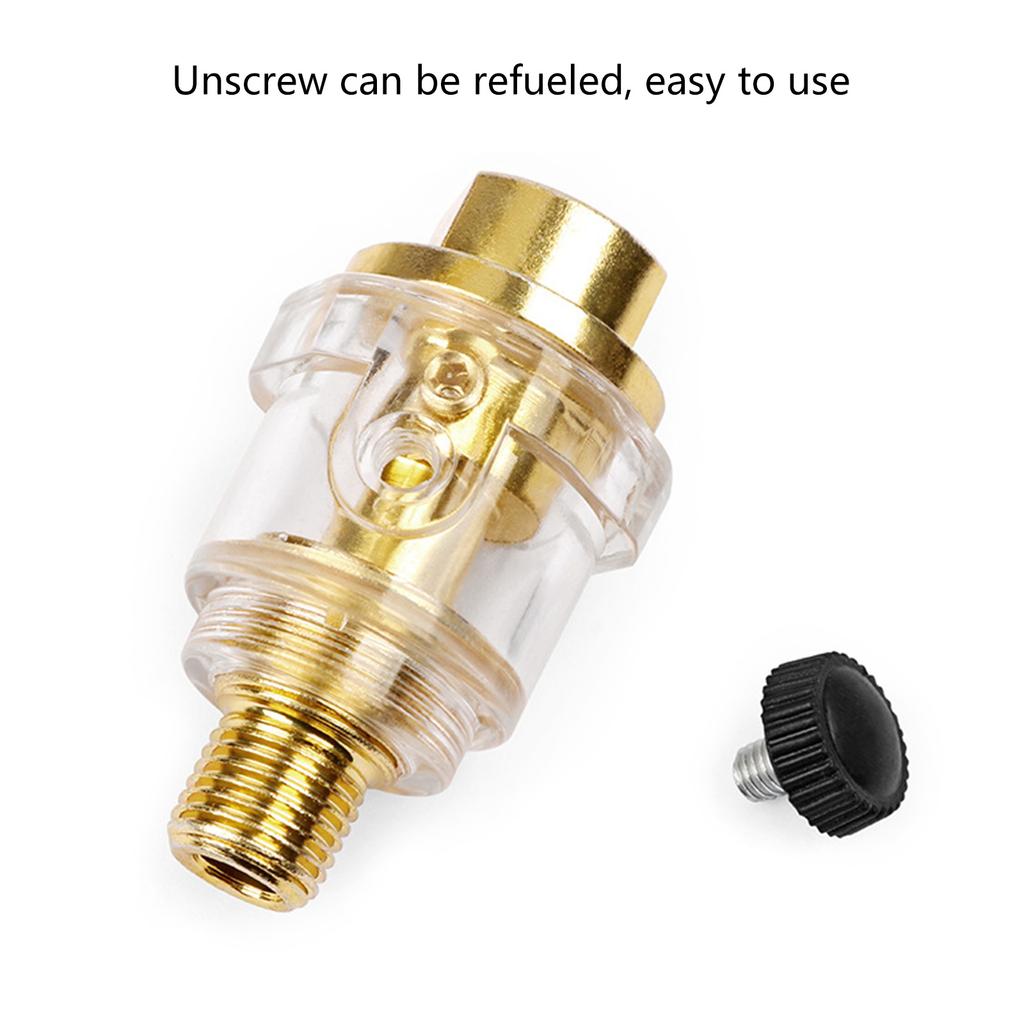 1/3pcs Air Line Lubricator Mini In-line Air Tool Oiler 1/4 Inches Inlet & Outlet Metal for Air Compressor Pipe Tool