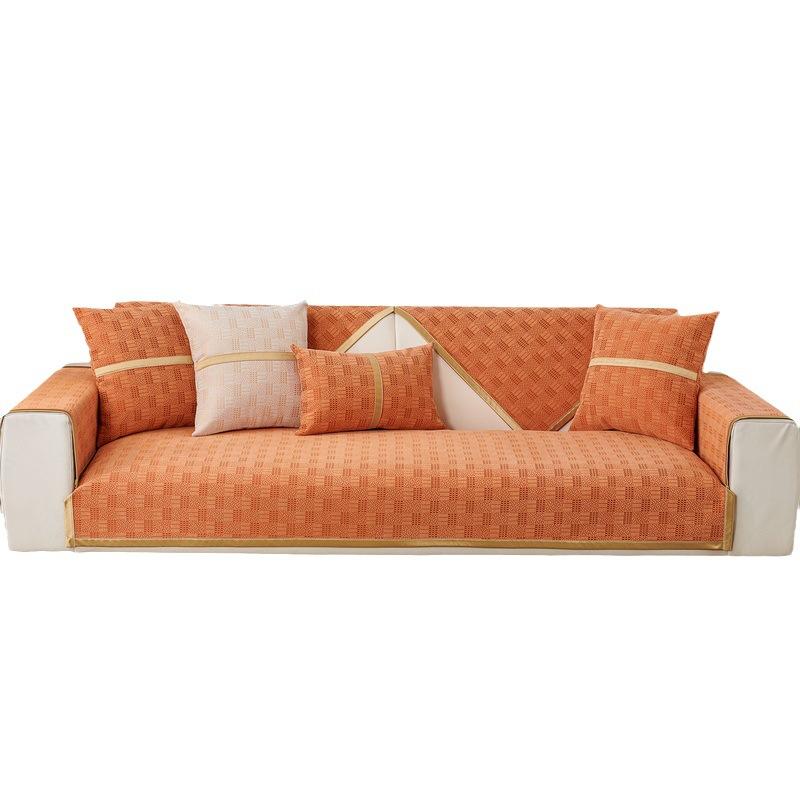 Europäische Sofabezüge Hochwertiger Luxus-Chenille-Universal-Rutschfester Ledersofakissen-Möbelschutz Wohnzimmer-Schonbezüge