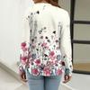 Maglietta da Donna Stampa Bottoni Manica Lunga Quotidiano Weekend Moda Basic Scollo a V Regolare Top