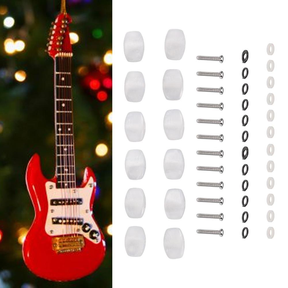 12PCS Plastic Material Machine Head Tuner Screws Washers Included Tuning Key Buttons  For Guitars
