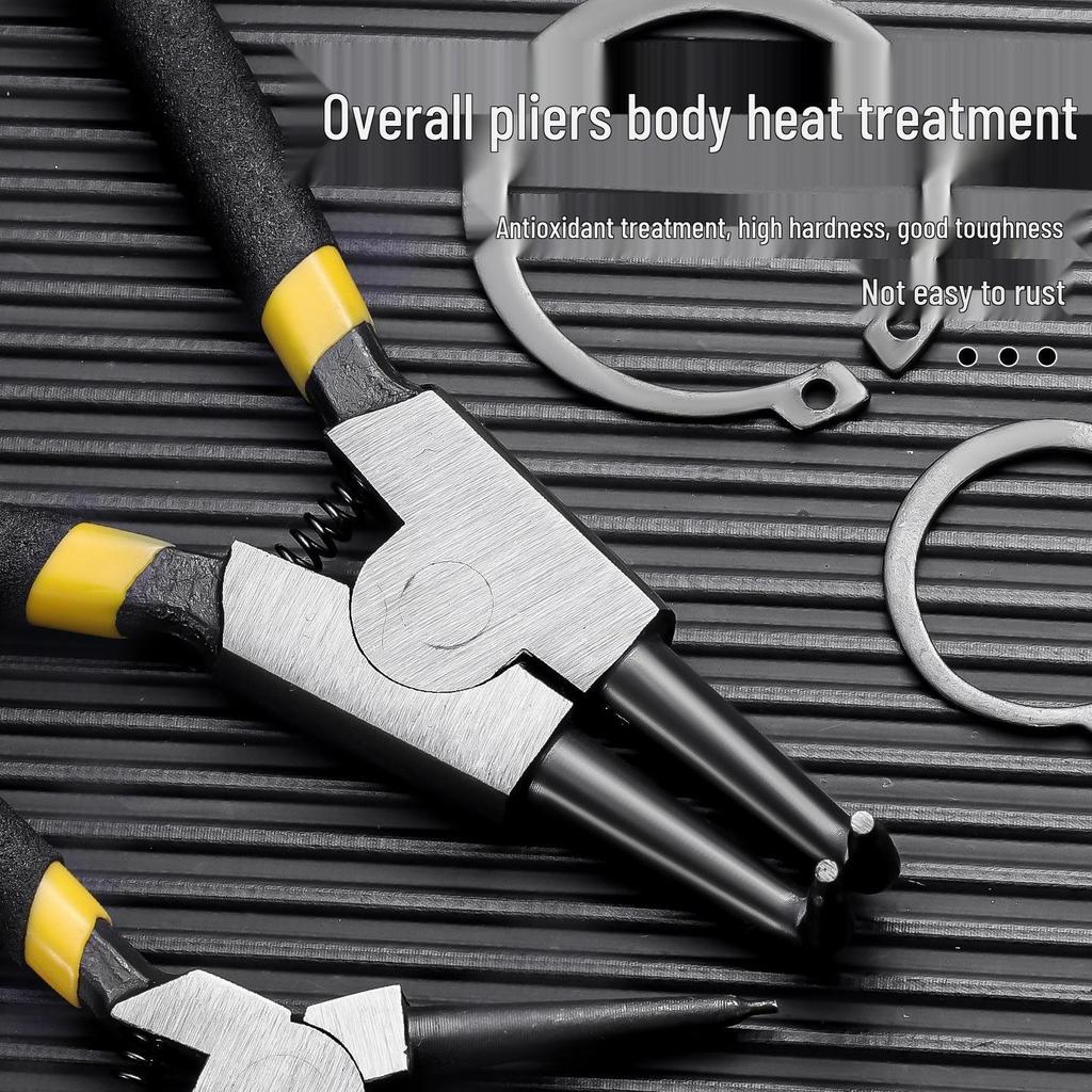 Industrial-Grade Circlip Pliers Set: 5-9 Inch, Inner/Outer, Pointed/Bent Nose for Auto Repair