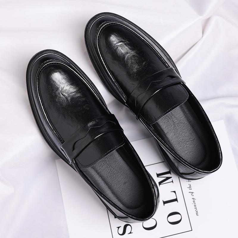 New classic men's shoes business casual British fringed leather shoes men's beanie shoes invisible heightening shoes