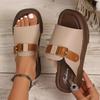 Fashion Pu Leather Platform Slippers Women Summer Fashion Buckle Thick Bottom Sandals Woman 2025 Square Toe Med Heels Sandalias Mujer