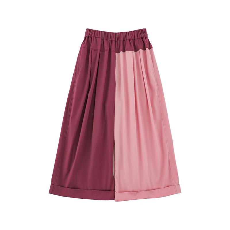 YouYou Girl's 2026 Spring Color-Block Wide-Leg Pants