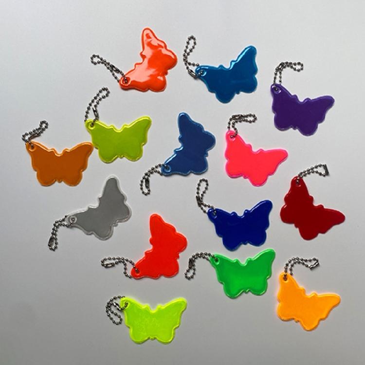 Outdoor Sicherheit Reflektierender Schlüsselanhänger PVC Taschenanhänger Taschenanhänger für Wanderer & Biker