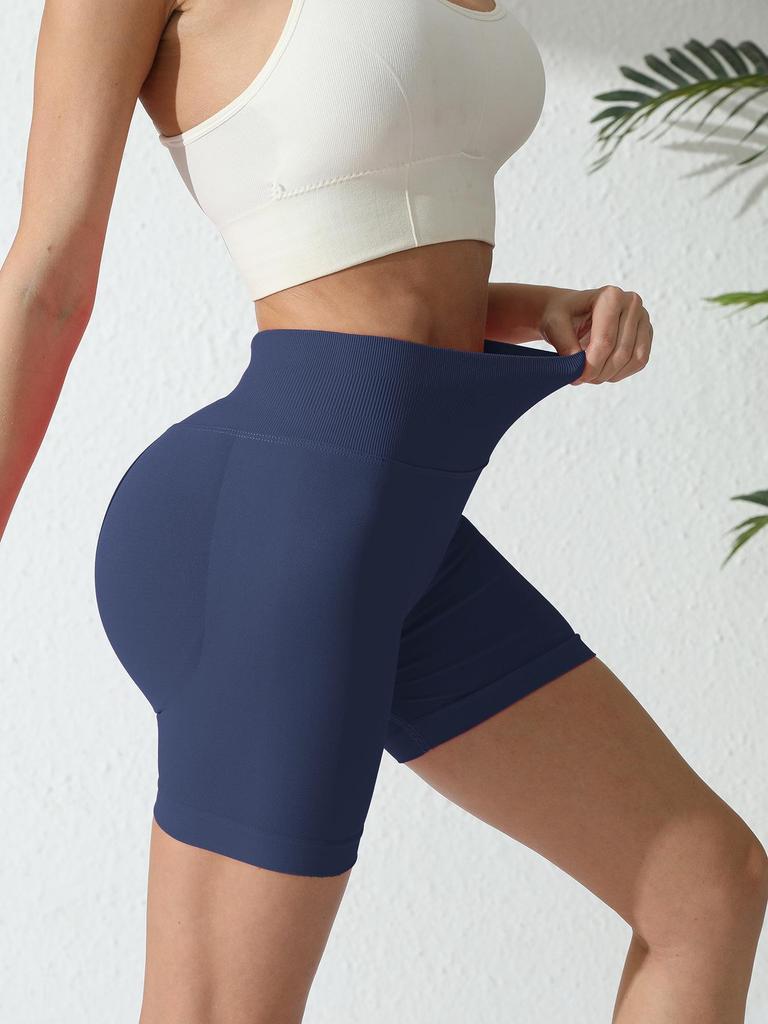Shorts de Yoga Taille Haute Sans Coutures - Respirants, Remonte-Fesses, Pantalons de Fitness Ventre Plat