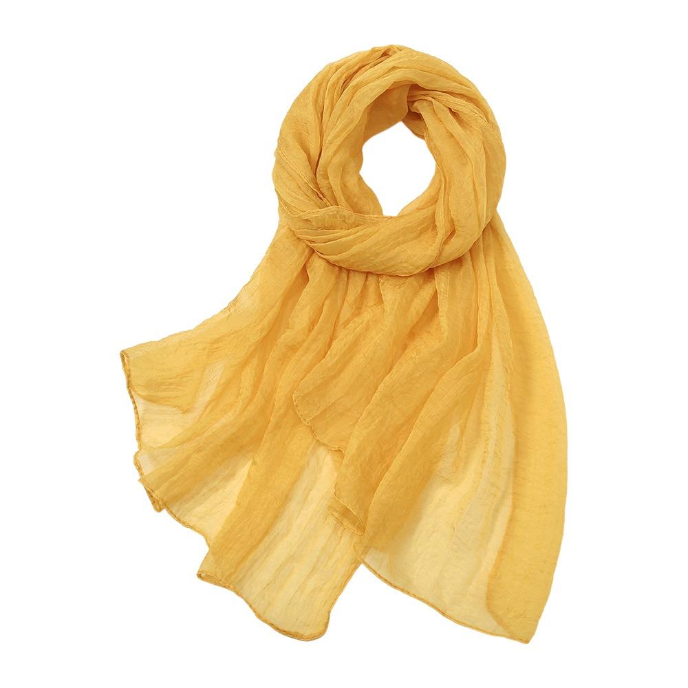 Long Sunscreen Shawl Solid Color Shawl Silk New Chiffon Scarf  Summer