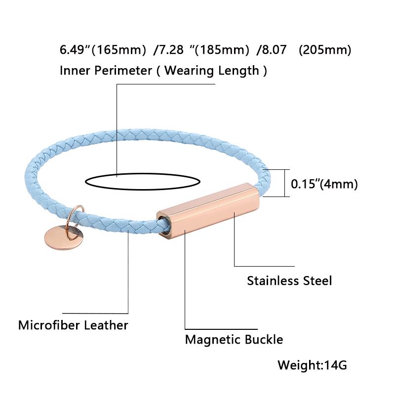 Mode Blått Läderarmband Herrarmband Armband Magnetlås Berlock Dam Smycken Gåva