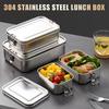 304 Roestvrij Staal Lunchbox Bento Box Metalen Voedselopslag Container Met Vergrendelingssluiting Geschikt Voor Werk En School