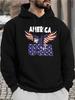 New Personality Eagle Print Casual Hoodie with Fashion Drawstring Hoodie