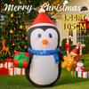 3.44FT LED Light Inflatable Xmas Penguin Gingerbread Man Gift Toy Yard Party Decor Home Supplies Ornaments Christmas Holiday