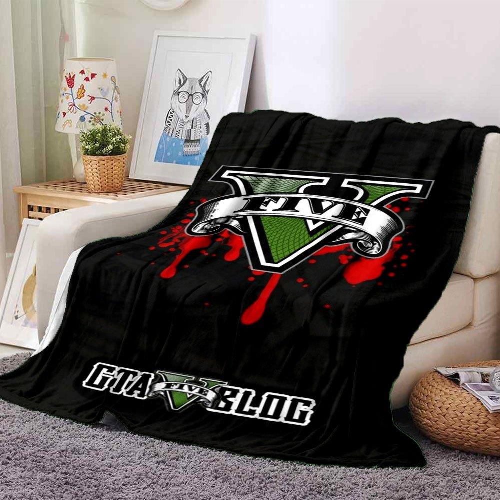 1 Stück Grand Theft Auto Weiche Flanelldecke mit Designer-Print Eine kuschelige Decke für alle Jahreszeiten, perfekt für das Sofa, Bett, Büro