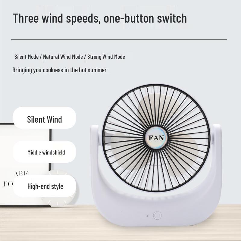 26-Year New Model Silent Mini USB Desktop Fan - Lightweight, Long Battery Life for Office & Travel