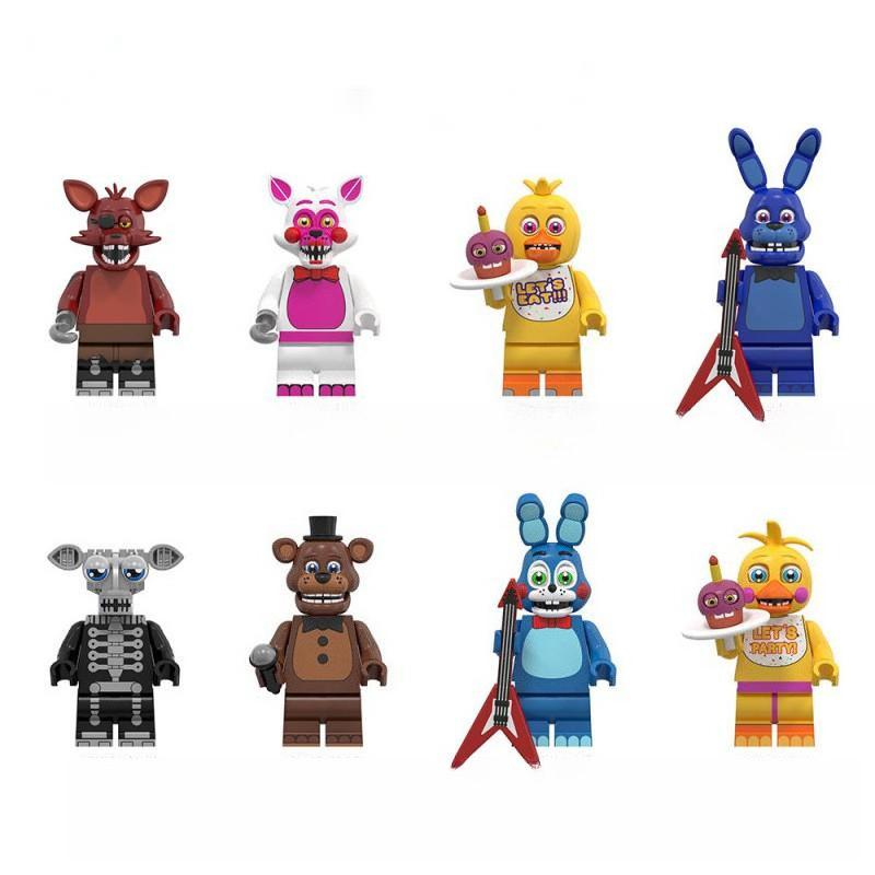 Entzückendes Freddy Bonnie Mini-Blöcke Ornament Heißes Spiel Figur Cartoon Montagebausteine Spielzeug Partygeschenke Kindergeschenke