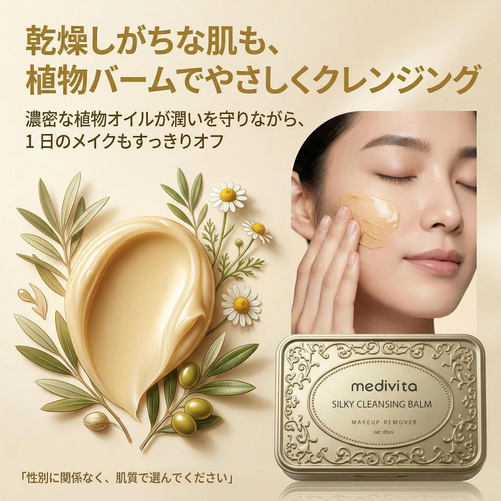 Medivita Silky Cleansing Balm: Cleansing Balm, Moisturizing, Makeup Remover, Pore Care, Cleanses Pores, No Double Cleansing Required, Suitable for