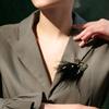 Spilla a forma di cigno nero con piume retrò, Spilla di alta gamma, Spilla alla moda e personalizzata