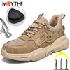 Work Safety Shoes Steel Toe Anti-puncture Indestructible Men Boots Kevlar Insole Anti-smash Work Sneakers Protective Shoes