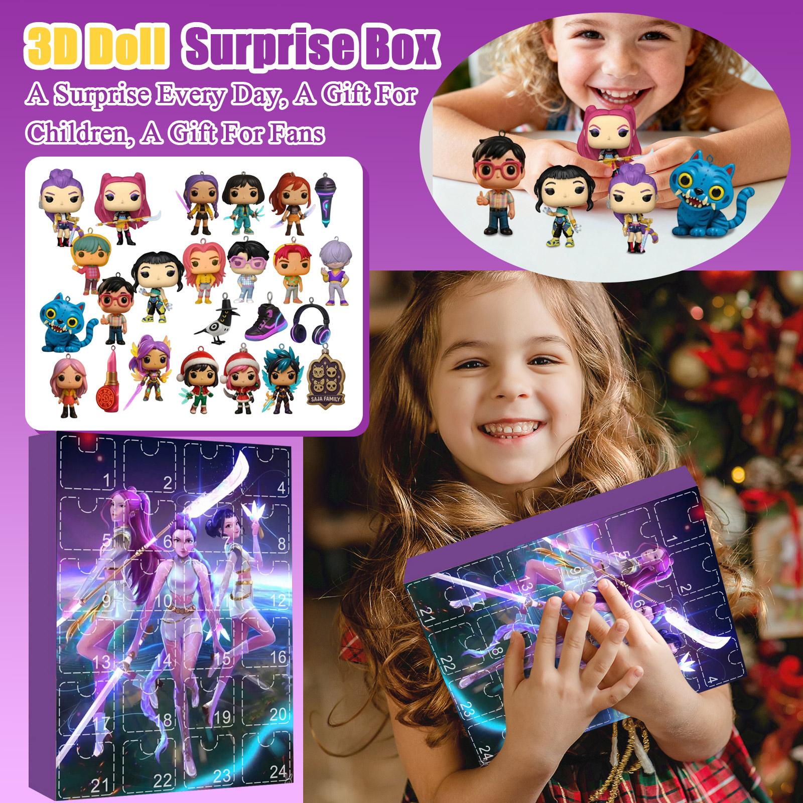 

Коробка-сюрприз с 3D куклами, 24 куклы ждут, чтобы вы их распаковали, Рождественский сюрприз для друзей и детей One Size