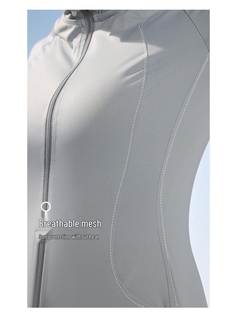 2025 Slimming UPF50+ Nylon Hooded Yoga Jacket - Long Sleeve, Sun Protection, Versatile for Outdoor Summer Activities