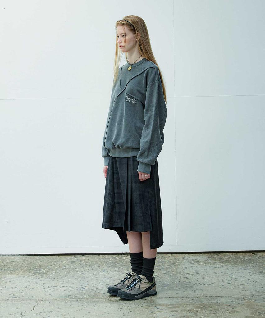 Yusentig Asymmetrical Check Pattern Skirt Aw4As6609E
