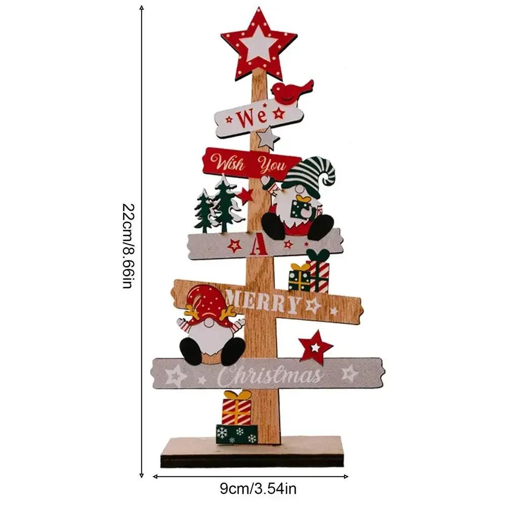 

Durable Nature Wood Desktop Christmas Wooden Plaque | Santa Claus & Tree Design | Easy Assemble Festive Xmas Decoration
