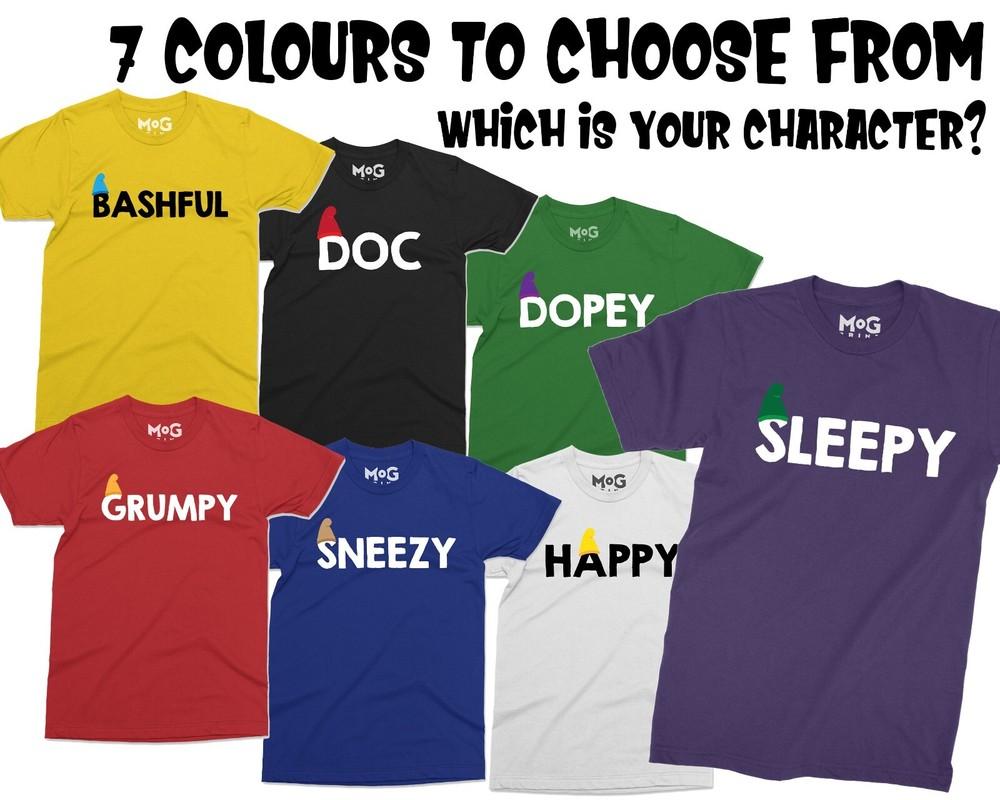 

Seven Dwarfs Funny Costume T-shirt World Book Day Matching Outfit Adult Kids Tee 4XL