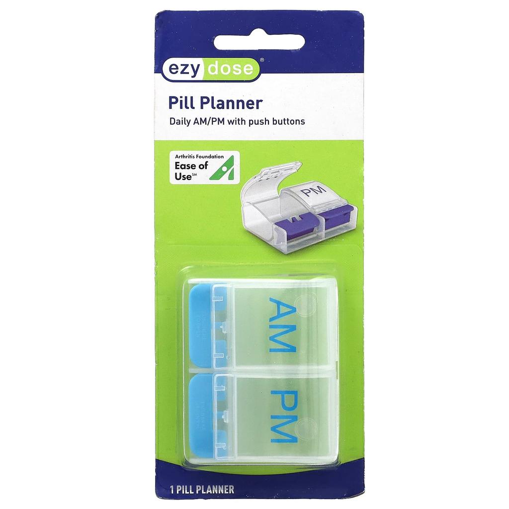 Daily AM/PM Push Button Pill Planner, 1 pc