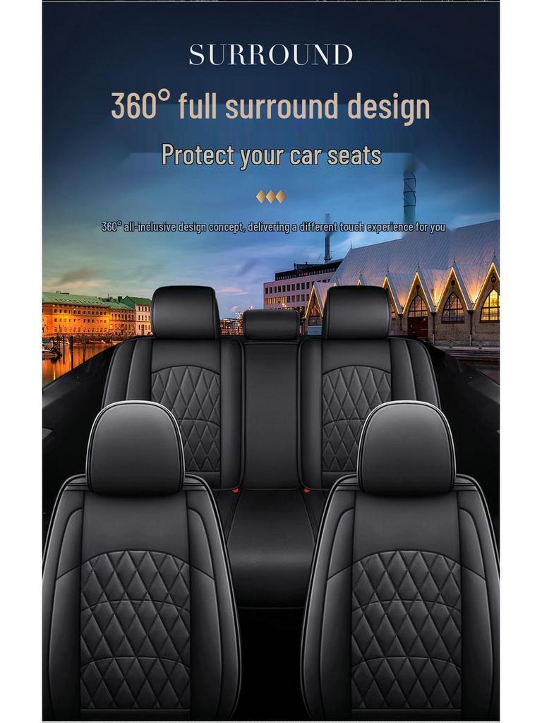 Full Wrap Leather Car Seat Cushion - Universal Fit for All Seasons