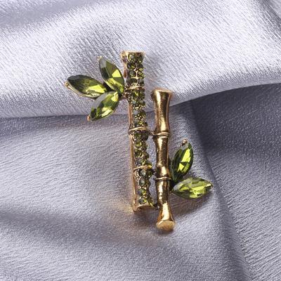 Fashion Retro National Style Bamboo Brooch Soaring Full Diamond Bamboo Brooch Cardigan Jacket Accessories Pin