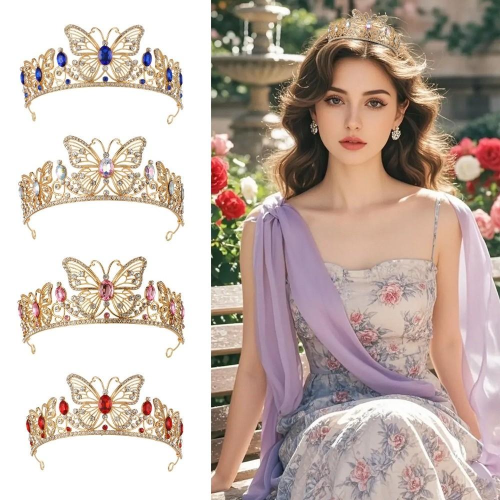 Gold Plated Bridal Tiara Crown Adjustable Fit Bridal Headpiece New Hair Crown Women