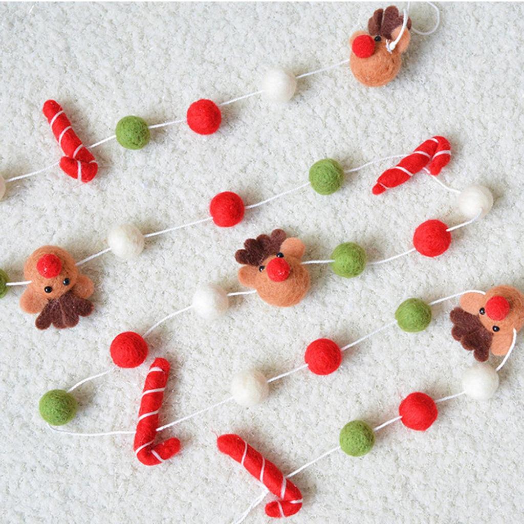 Vlněná plsť Kuličková girlanda Barevné pompony Vlněné korálky Vlněné pompony Girlanda z plstěných kuliček na vánoční stromek pro dětský pokoj Párty Festivaly