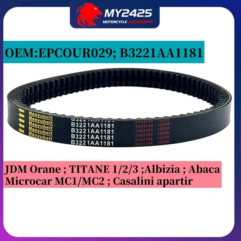 Drive Belt 820x29 Codlice EPCOUR029 B3221AA1181 B3211AA1181 For JDM Orane TITANE 1/2/3 Albizia Abaca Microcar MC1/MC2 Yanmar